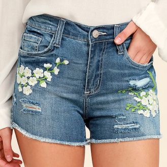 Lulus- Meadow Denim Shorts